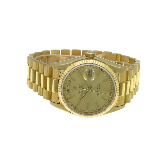 Rolex Mens Day-Date President Watch 18KY Solid Gold Champagne Dial 18038 MINT - Picture 3 of 12
